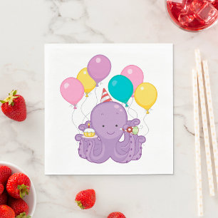 Serviette En Papier Octopus d'anniversaire