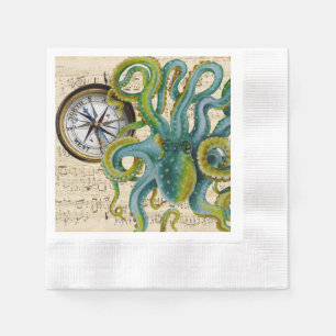 Serviette En Papier Octopus Tentacles Compass Music