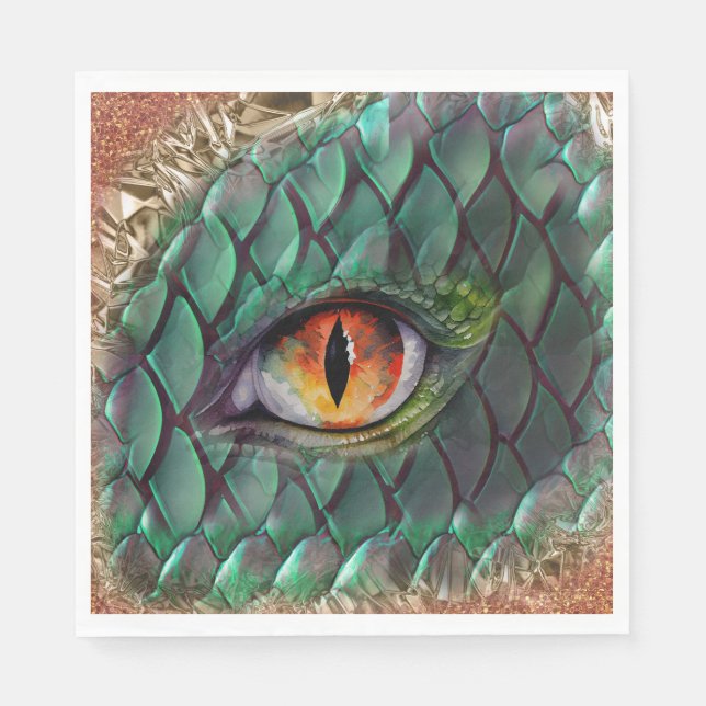 Serviette En Papier Œil de dragon mythique Fantastique (Devant)