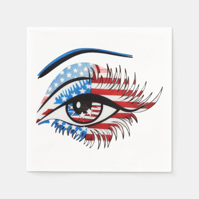 Serviette En Papier Oeil de drapeau américain, Clipart de sublimation  (Devant)
