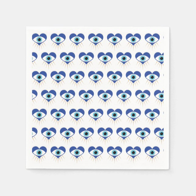 Serviette En Papier Oeil mal grec du coeur (Devant)