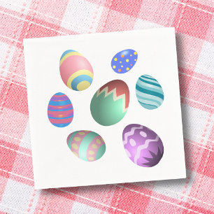 Serviette En Papier Oeuf de Pâques coloré Chasse aux oeufs de Pâques F