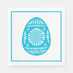 Serviette En Papier Œuf de Pâques de style ukrainien (Aqua)