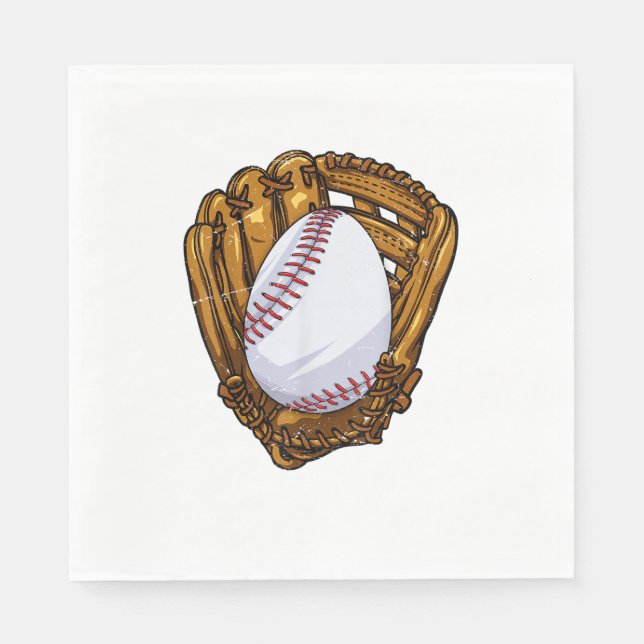 Serviette En Papier Œuf de Pâques drôle Baseball Chasse aux œufs de Pâ (Devant)