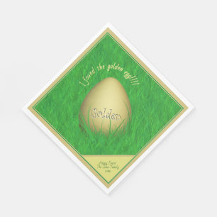 Serviette En Papier Oeuf De Pâques - J'Ai Trouvé L'Oeuf D'Or - Votre
