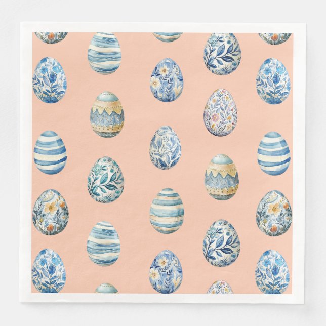 Serviette En Papier Oeuf de Pâques sur papier de pêche Napkin (Devant)