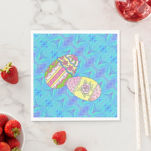 Serviette En Papier Oeufs de Pâques (En situation)
