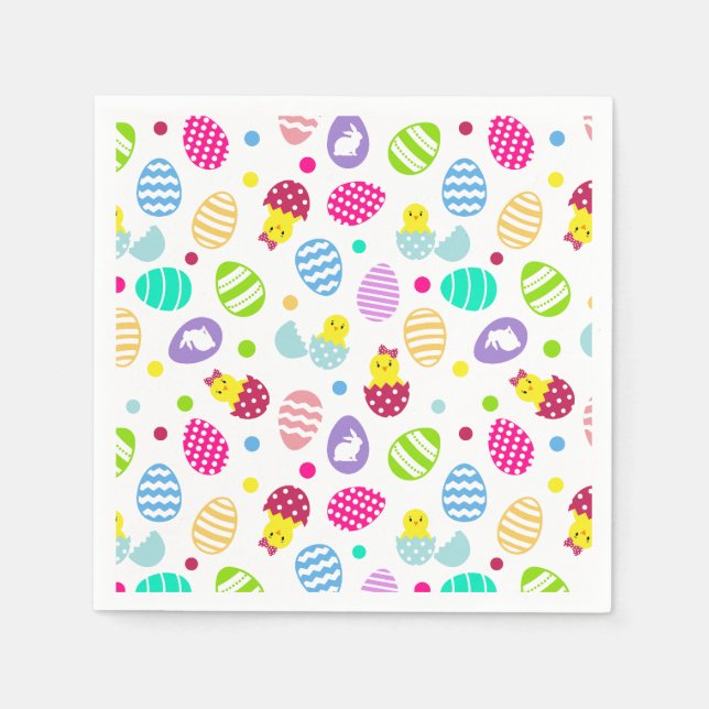 Serviette En Papier Oeufs de Pâques (Devant)
