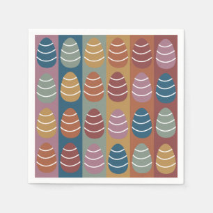 Serviette En Papier OEufs de Pâques colorés Grèves Motif Joyeux Pâques