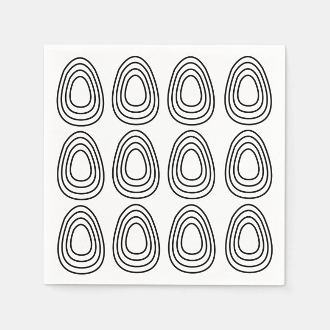 Serviette En Papier Oeufs de Pâques Géométrique Joyeux Pâques (Devant)