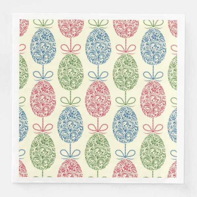 Serviette En Papier Œufs Décorés (Devant)