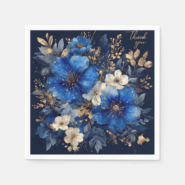 Serviette En Papier Œuvre d'art florale élégante (Devant)