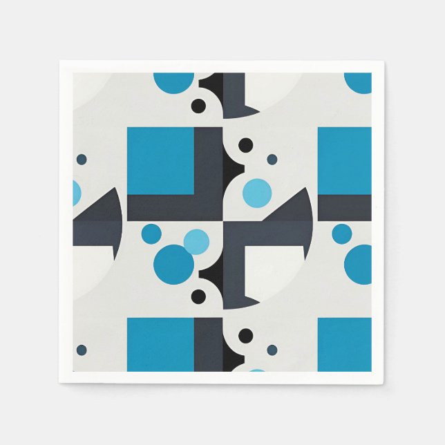 Serviette En Papier Œuvre d'art géométrique abstrait moderne (Devant)