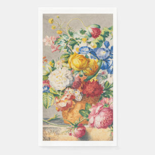 Serviette En Papier Œuvre d'art murale florale botanique pastel élégan