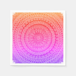 Serviette En Papier Œuvre d'art originale mandala multicolore