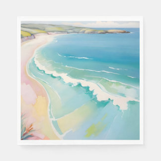 Serviette En Papier Œuvre d'art vue de dessus du littoral