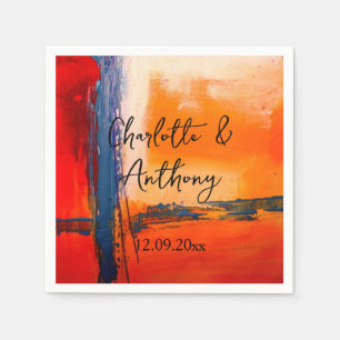 Serviette En Papier Oeuvre mariage créative Abstraite