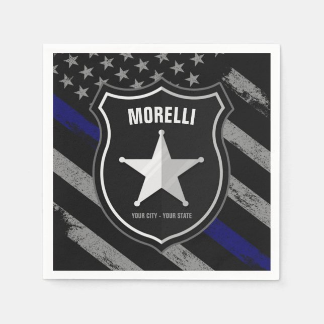 Serviette En Papier Officier de police Shérif Cop Flag (Devant)