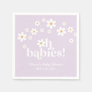 Serviette En Papier Oh Babies ! Baby shower lilas de Daisy