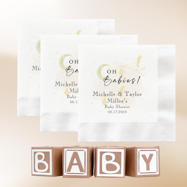 Serviette En Papier Oh Babies ! Baby shower Neutral Twin Stores (Créateur téléchargé)
