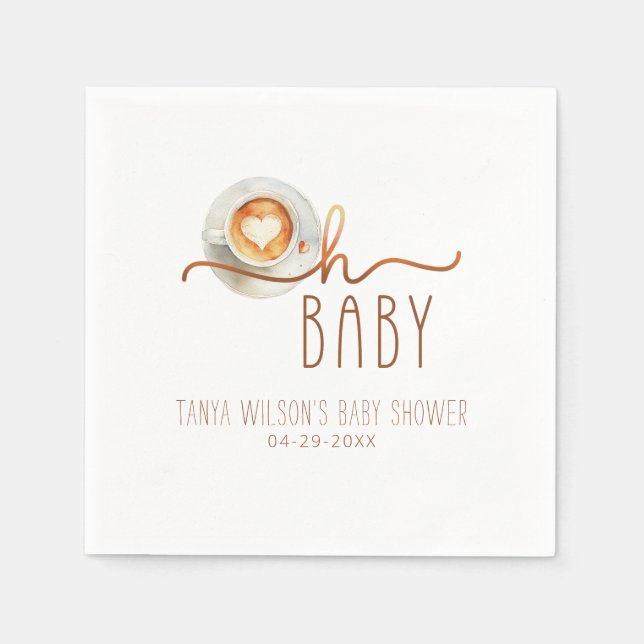 Serviette En Papier Oh Baby Baby shower café (Devant)