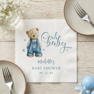 Serviette En Papier Oh Baby Blue Jean Baby Denim Baby Shower