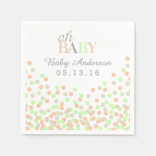 Serviette En Papier Oh Baby Confetti Baby shower Napkin   Monnaie de c