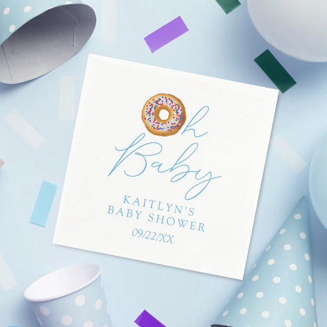 Serviette En Papier Oh Baby Donut Saupoudrer les garçons Baby shower (Créateur téléchargé)