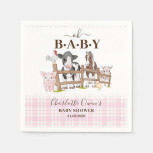 Serviette En Papier Oh Baby Farm Animals Barnyard Baby shower