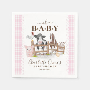Serviette En Papier Oh Baby Farm Animals Barnyard Baby shower