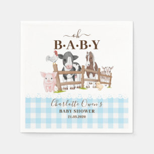 Serviette En Papier Oh Baby Farm Animals Barnyard Baby shower serviett