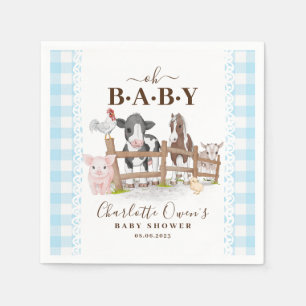 Serviette En Papier Oh Baby Farm Animals Barnyard Baby shower serviett