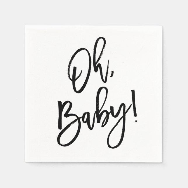 Serviette En Papier Oh Baby Genre Baby shower neutre Napkin (Devant)