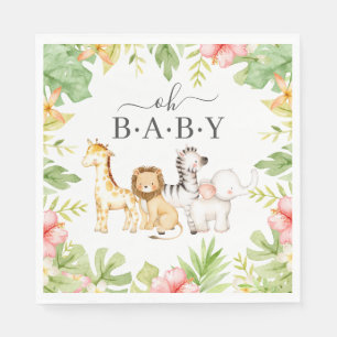 Serviette En Papier Oh Baby Jungle Baby shower papier serviettes