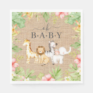 Serviette En Papier Oh Baby Jungle Baby shower papier serviettes