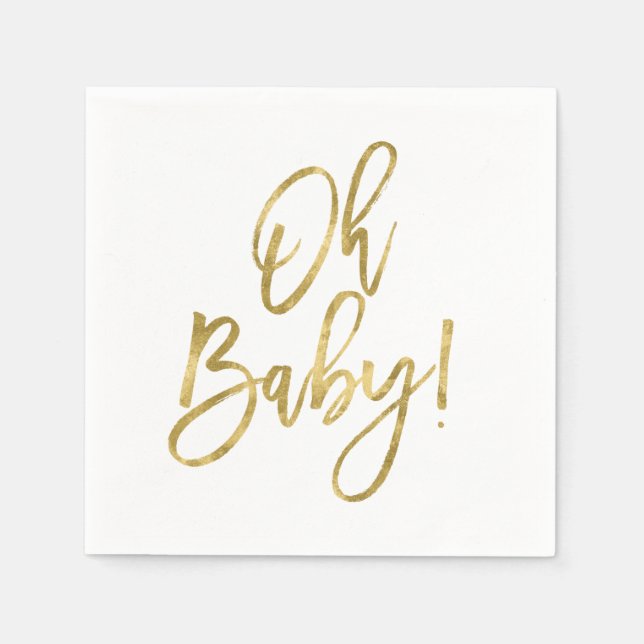Serviette En Papier Oh Baby or (Devant)