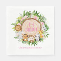 Oh Baby Pink Safari Jungle Baby shower d'aquarelle