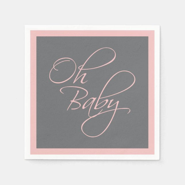 Serviette En Papier Oh Baby Posh Baby shower pour fille (Devant)