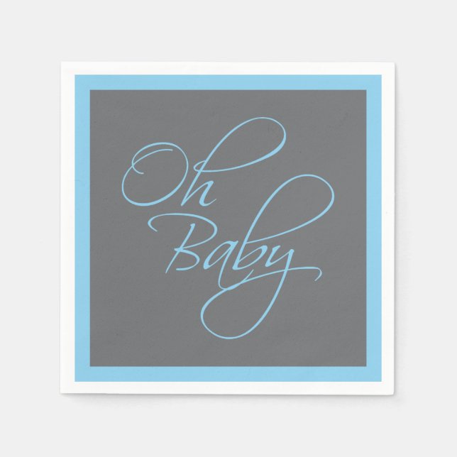 Serviette En Papier Oh Baby Posh Baby shower pour garçon (Devant)