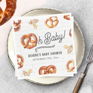 Serviette En Papier Oh Baby Pretzels & Pacifiers Baby shower Bienvenue