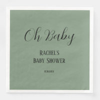 Oh Baby Sage Green Script mignon Baby shower moder