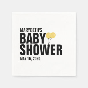 Serviette En Papier Oh Baby simple Baby shower de ballon jaune Napkin