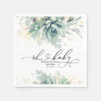 Oh Baby Succulents Baby shower de verdure or