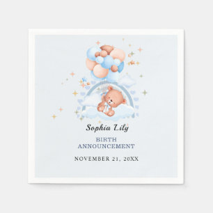 Serviette En Papier Oh Bébé Ours Mignon Annonce de Naissance