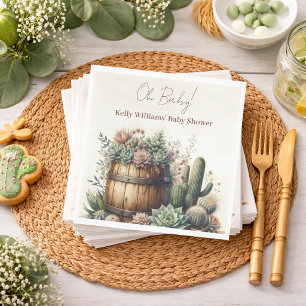Serviette En Papier Oh Bébé ! Succulentes et Cactus Rustiques pour la