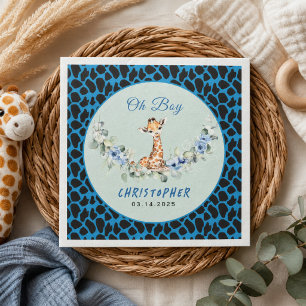 Serviette En Papier Oh Boy! Baby Shower Girafe