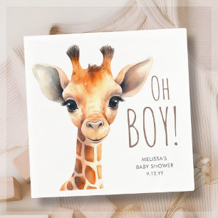 Serviette En Papier Oh Boy Giraffe Baby shower