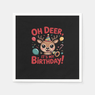 Serviette En Papier Oh Cerf C'est Mon Anniversaire Mignon Renne Festif