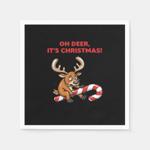 Serviette En Papier Oh cerf c'est Noël Renne stressé avec des douceurs