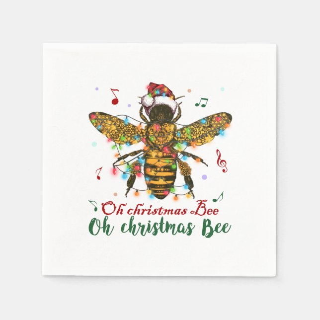 Serviette En Papier Oh Christmas Bee Oh Christmas Bee Light (Devant)